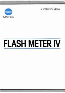 Minolta Flashmeter 4 manual. Camera Instructions.
